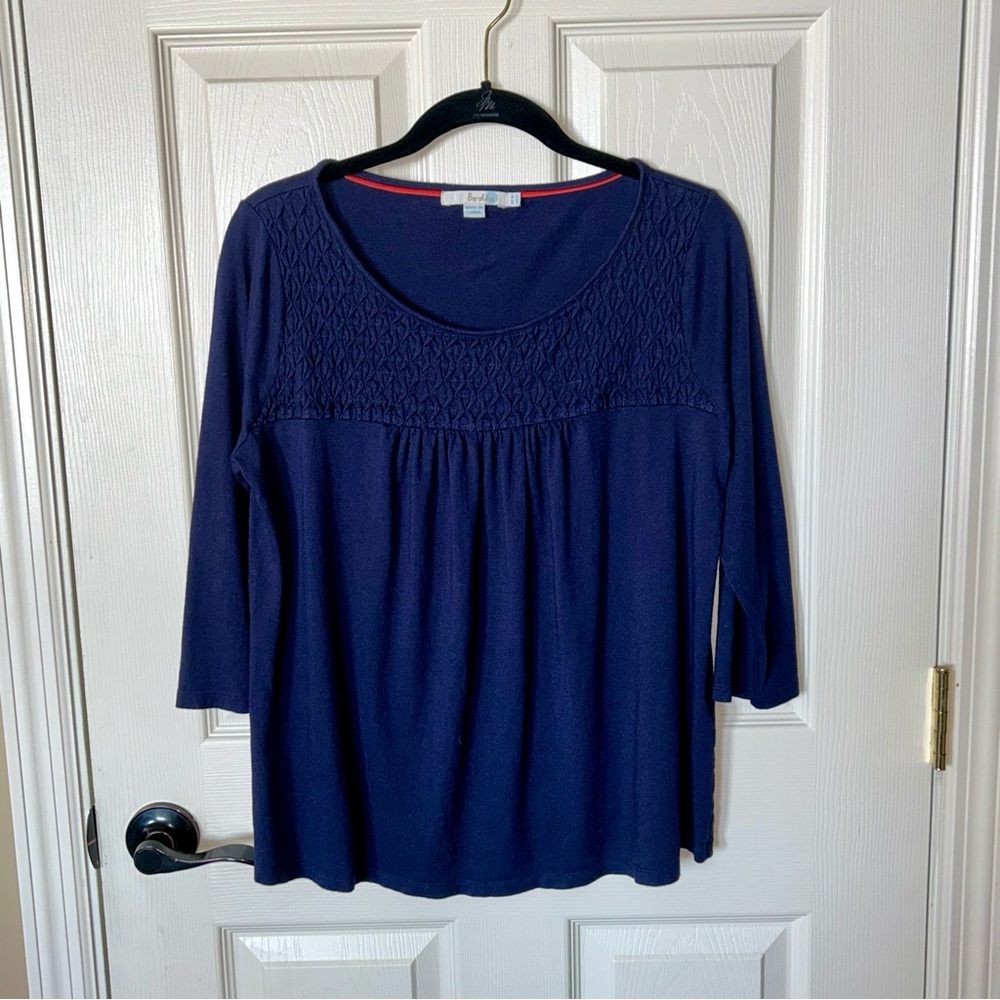 Boden Deep Purple Smocked Detail Top✨